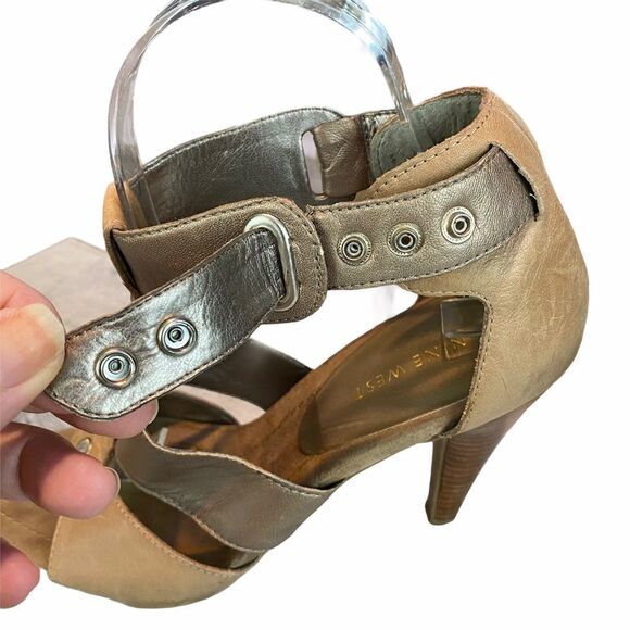 Nine West Leather strappy heeled sandals size 8 - Picture 9 of 11